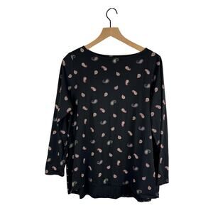 J. Jill black paisley cozy flowy top large